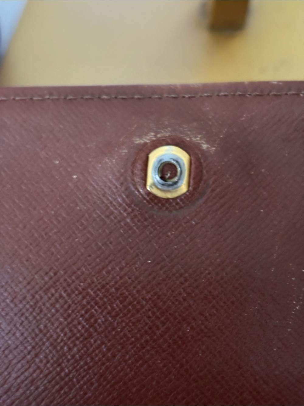 Louis Vuitton Monogram Foldover Clutch in Brown & Tan Leather Trim - Picture 10 of 10